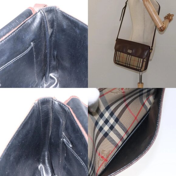 Burberrys Nova Check Shoulder Bag Canvas Beige Auth BA1938 - Picture 14 of 15